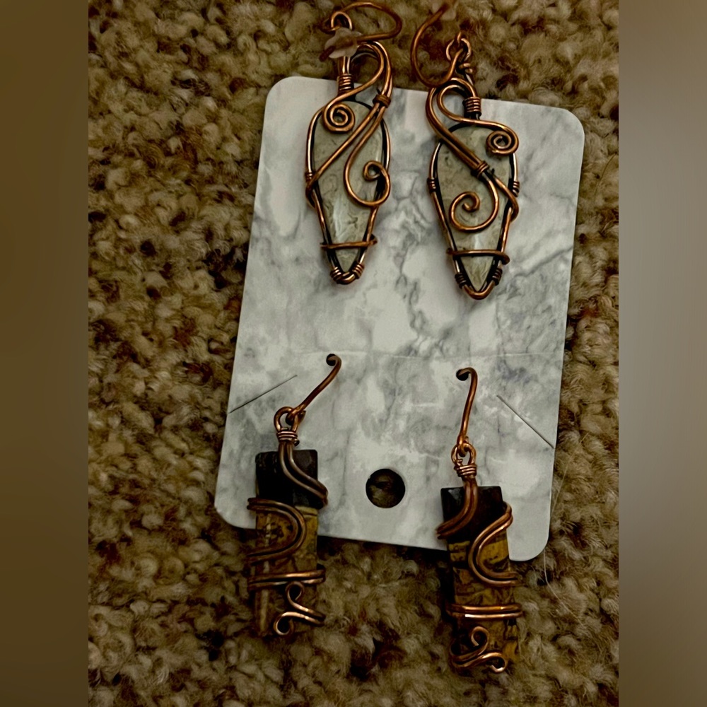 Jasper Earrings in copper